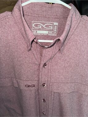 GameguaMen's Short-Sleeve Button Shirt - Maroon Heather